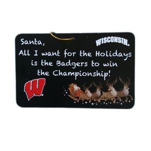 Wisconsin Badger Christmas Ornament